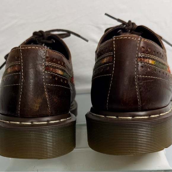 Rare Dr. Martens x Pendleton Sz 13 Leather Wingtip Oxfords Santa Fe Stripe Wool - Picture 9 of 12